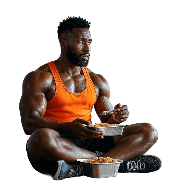 orange shirt gym fit guy